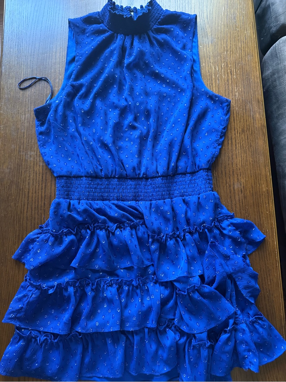 MSK Royal Blue Ruffled Sleeveless Dress